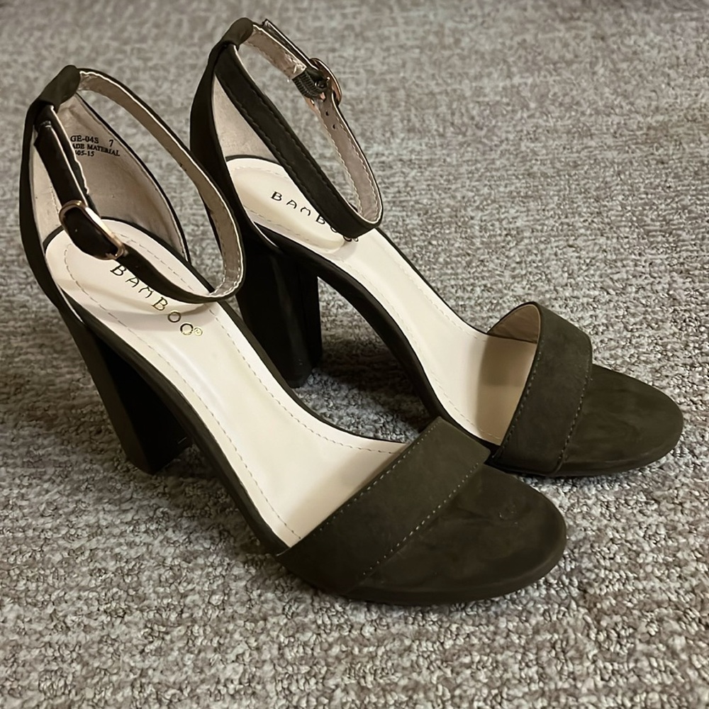 Bamboo block heels